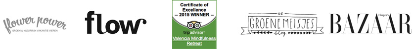 Valencia Bed and Breakfast Valencia Mindfulness Retreat TripAdvisor Excellence, Flow Magazine, FlowerPower, De Groene Meisjes und Harper's Bazaar empfohlen.